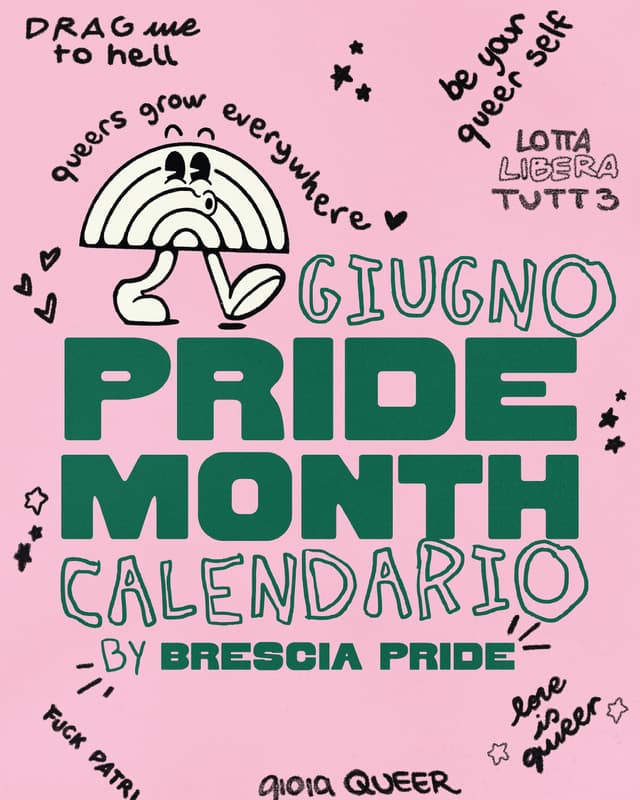 Locandina degli eventi organizzati a Giugno da Brescia Pride